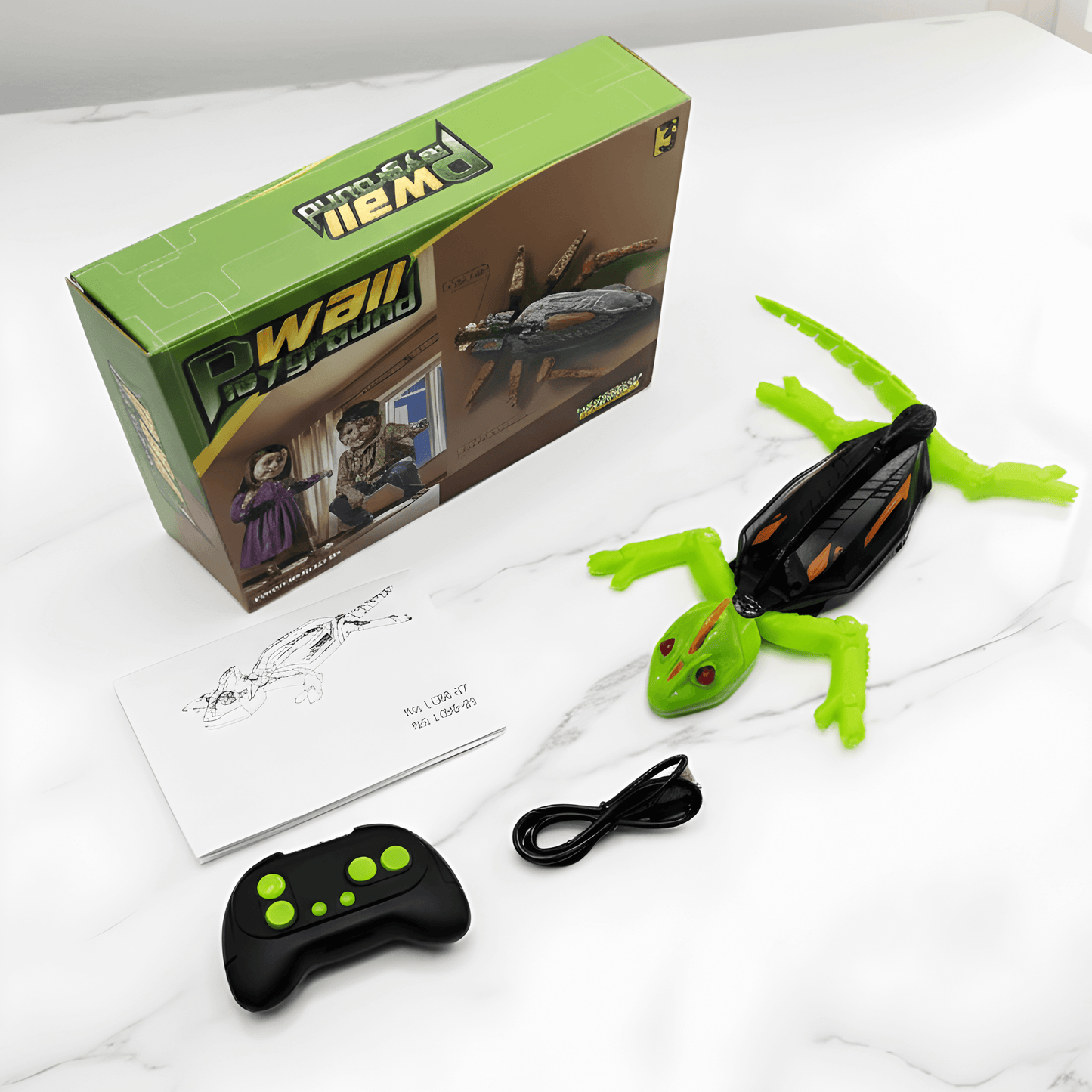 CrawlBot – Fjärrstyrd Väggklättrande Gecko & Kackerlacka Leksak med LED-ljus & Uppladdningsbart Batteri för Barn