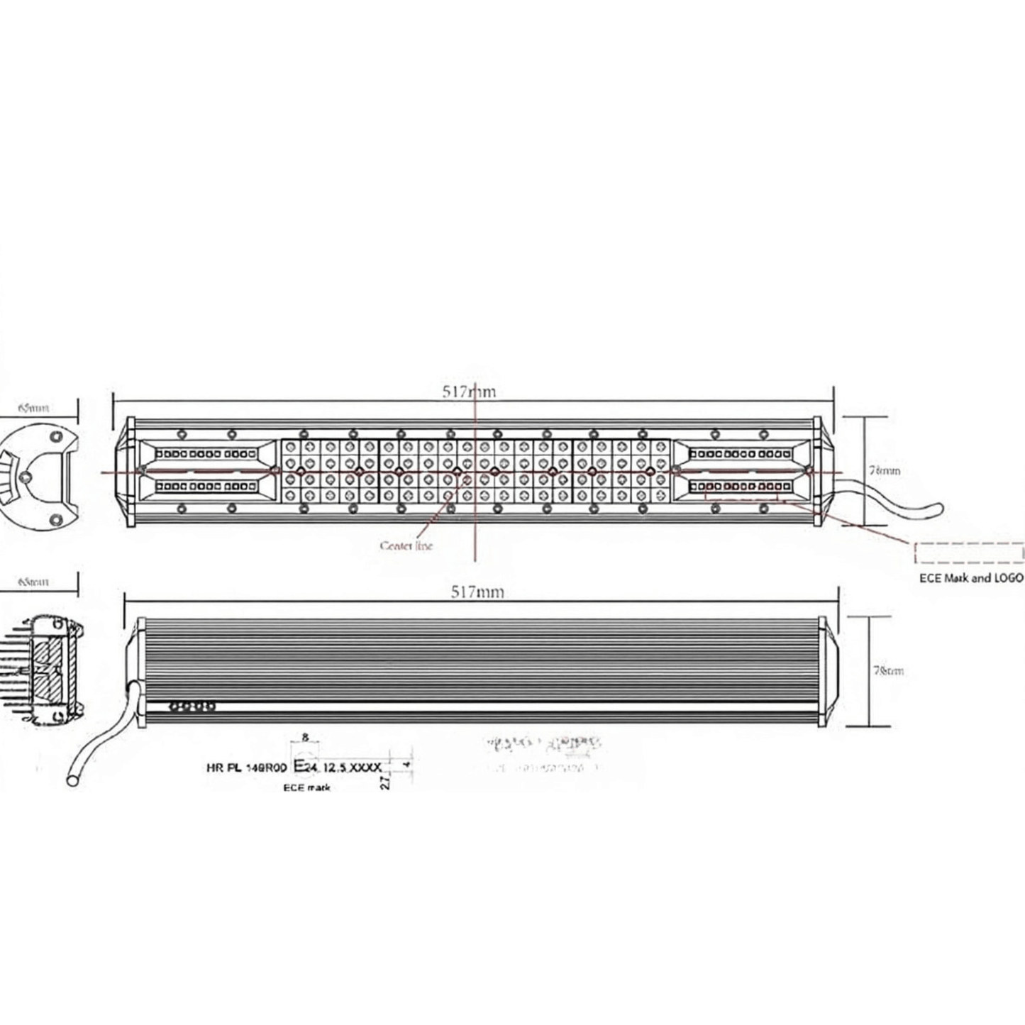 UrbanBeam – 20" LED Ramp med 4ROW+2ROW Teknik, CREE-Dioder, E-Markning & DT-2 Kabelsats för Extraljus