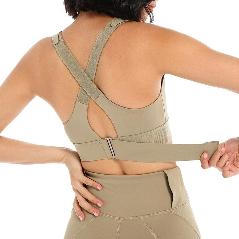 Justerbar Sport-BH för Kvinnor, Sömlös och Stötdämpande, Perfekt för Yoga, Träning och Löpning