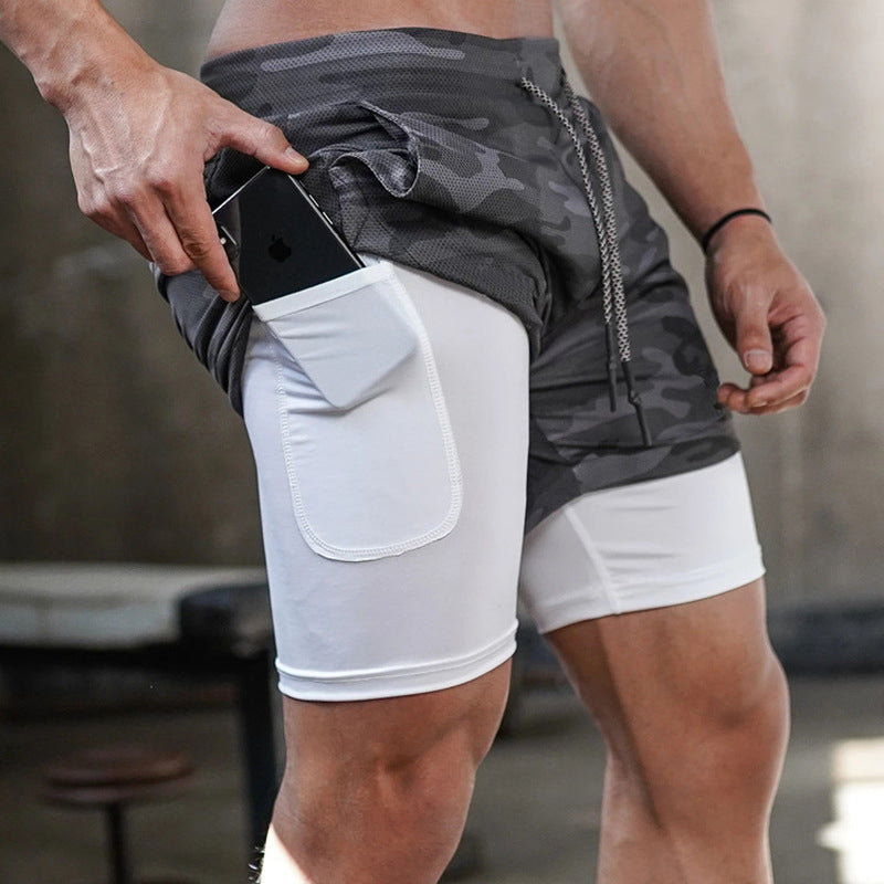 Herr 2-i-1 Snabbtorkande Sportshorts - Dubbellager Fitness, Träning, J ...