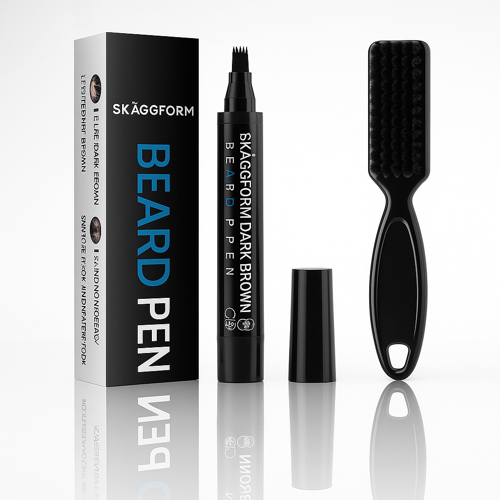 SkäggForm – Komplett Skäggfyllningskit med Verktyg för Perfekt Kontur & Fyllighet