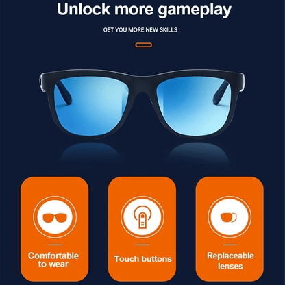 Smarta Bluetooth-glasögon med Polariserade Linser, Inbyggd Mikrofon och Högtalare