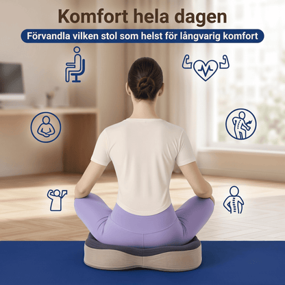 ComfyBase – Andningsbar Sittkudde i Memory Foam – Ergonomisk Sittdyna för Kontor, Bil och Stol