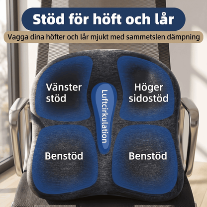 ComfyBase – Andningsbar Sittkudde i Memory Foam – Ergonomisk Sittdyna för Kontor, Bil och Stol