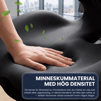 ErgoBase – Ergonomisk Sittkudde med Ryggstöd i Memory Foam – Sittdyna för Kontorsstol, Bil och Hemmakontor