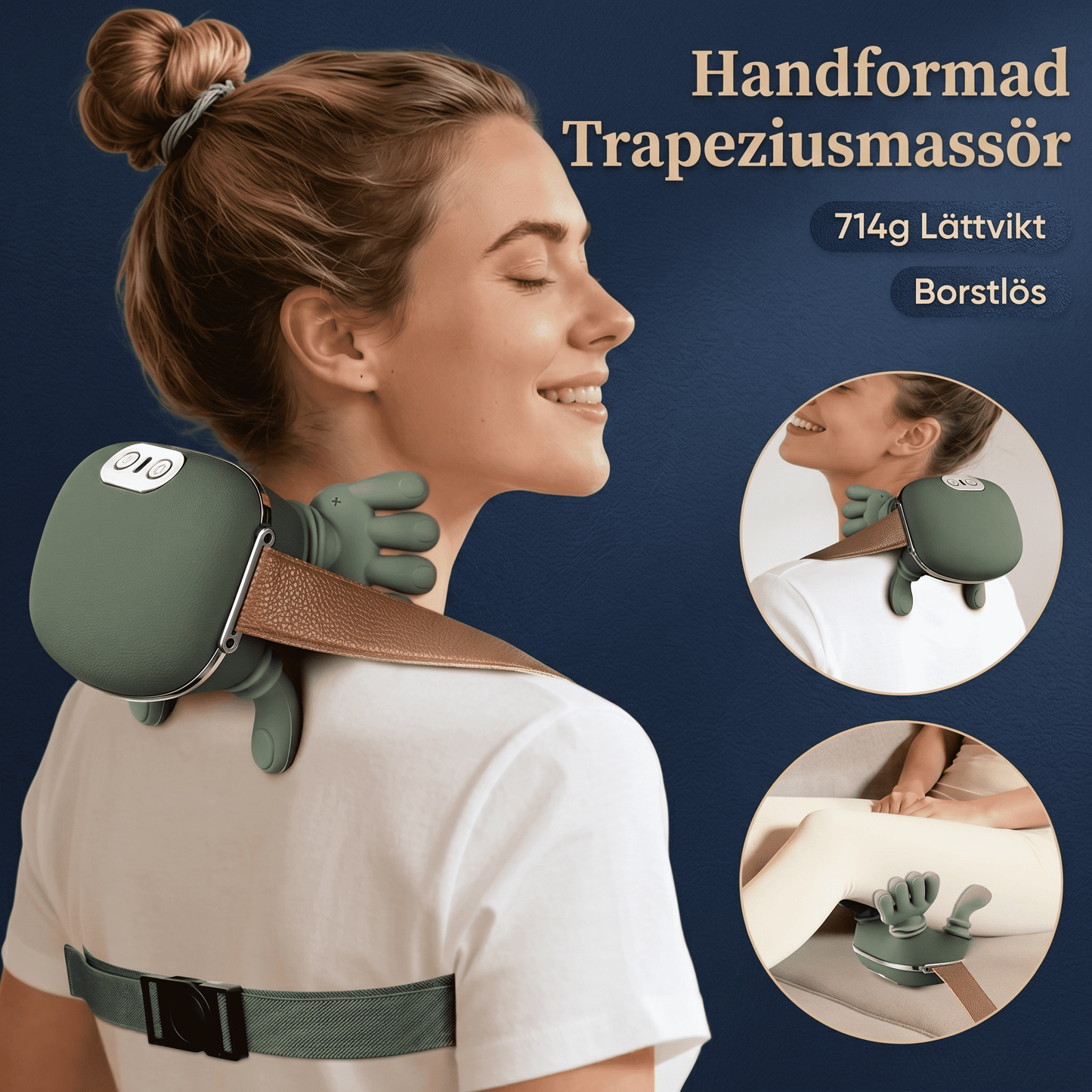 FlexiKnead – Multifunktionell Knådande Massageapparat med Värme – Trådlös Shiatsumassager för Nacke, Rygg, Midja och Ben