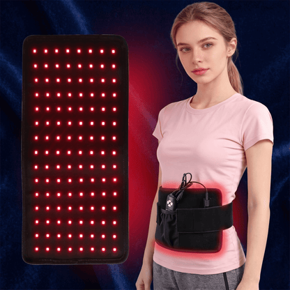 PulseWrap – LED Rödljusterapibälte 660 nm och 850 nm – Justerbar Timer & 3 Ljuslägen för Smärtlindring och Återhämtning