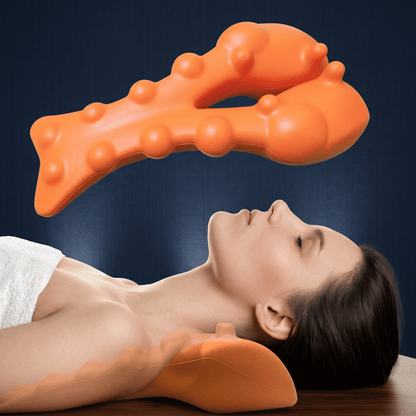 RelaxArch – Nackstretcher i EVA med 14 Akupressurpunkter – Ergonomiskt Nack- och Axelmassageverktyg för Hemmabruk utan Ström