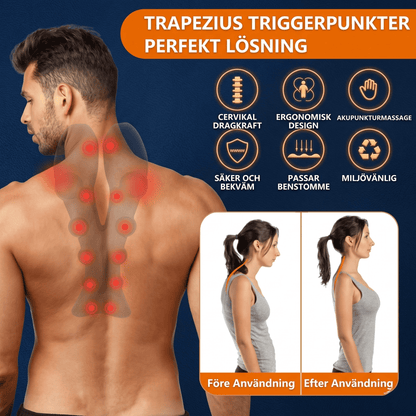 RelaxArch – Nackstretcher i EVA med 14 Akupressurpunkter – Ergonomiskt Nack- och Axelmassageverktyg för Hemmabruk utan Ström