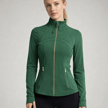 SilkMotion – Schmale Yoga- und Trainingsjacke mit Reißverschluss, schnelltrocknendem Material und flexibler Passform für einen aktiven Alltag