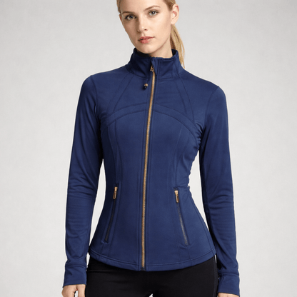 SilkMotion – Schmale Yoga- und Trainingsjacke mit Reißverschluss, schnelltrocknendem Material und flexibler Passform für einen aktiven Alltag