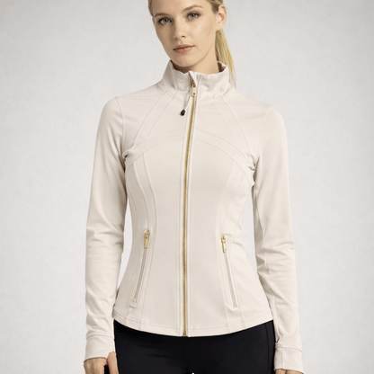 SilkMotion – Schmale Yoga- und Trainingsjacke mit Reißverschluss, schnelltrocknendem Material und flexibler Passform für einen aktiven Alltag
