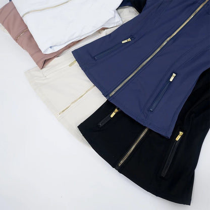 SilkMotion – Schmale Yoga- und Trainingsjacke mit Reißverschluss, schnelltrocknendem Material und flexibler Passform für einen aktiven Alltag