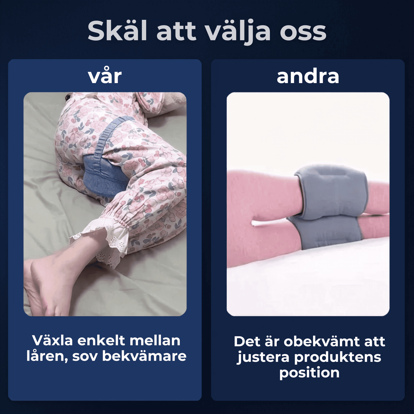 SleepAlign – Ergonomisk Minneskudde för Ben och Knän, Sidosovare – Avlastar Smärta i Höft, Rygg och Ischiasbesvär