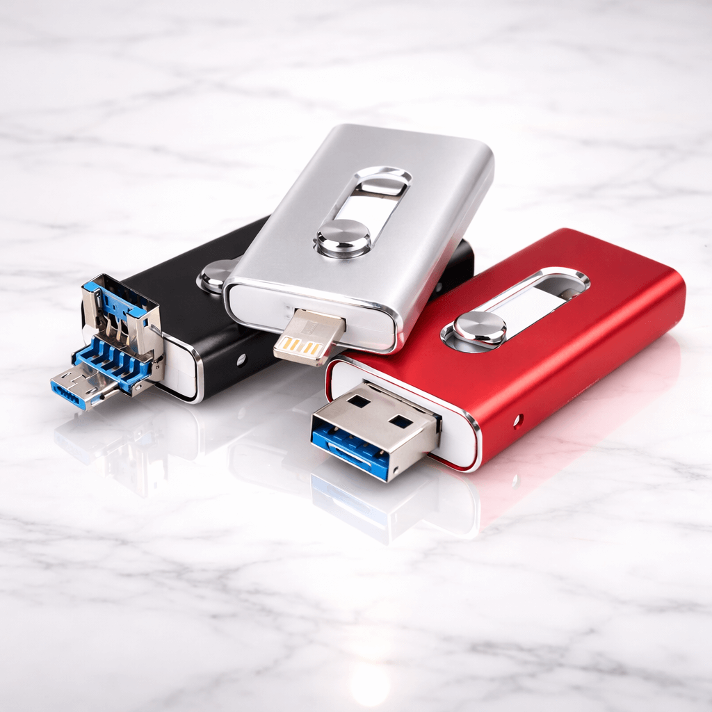 SnapVault – OTG USB-Minne för iPhone, iPad, Android & PC med USB 3.0 och Valbara Lagringsstorlekar