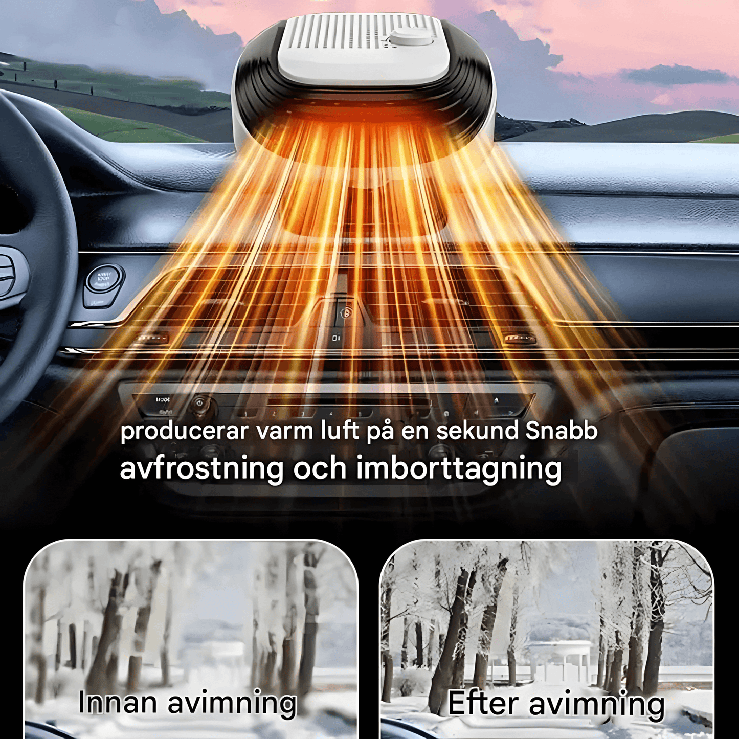 WarmDrive – 2-i-1 Bilvärmare & Kylfläkt med 12V/24V för Snabb Avfrostning, Uppvärmning & Kylning i Bil, SUV & Husbil