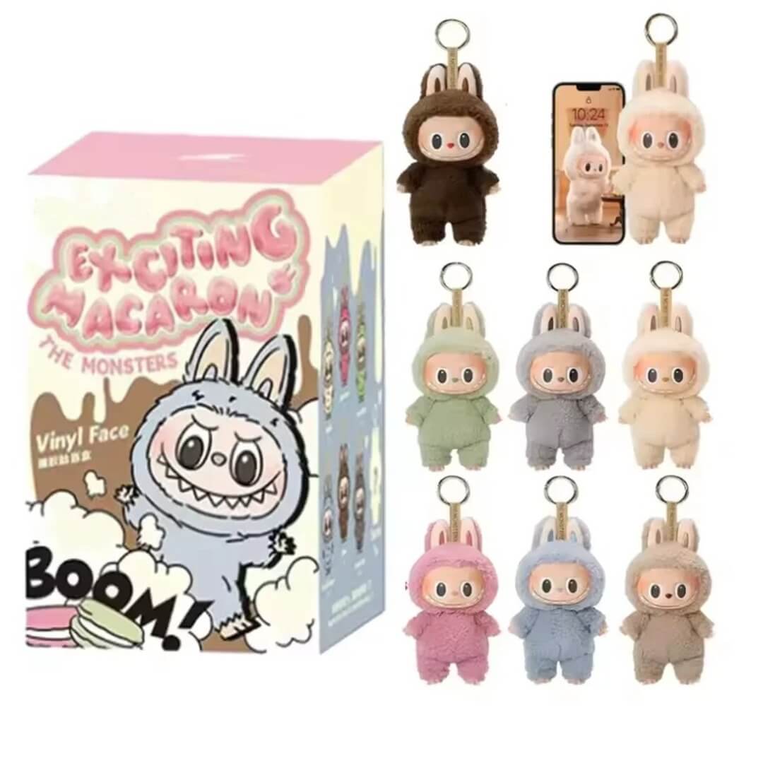 PlushBearo - Lebu Nyckelring Exciting Macaron Series – Mjuk Samlarfigur i Färgstark Design